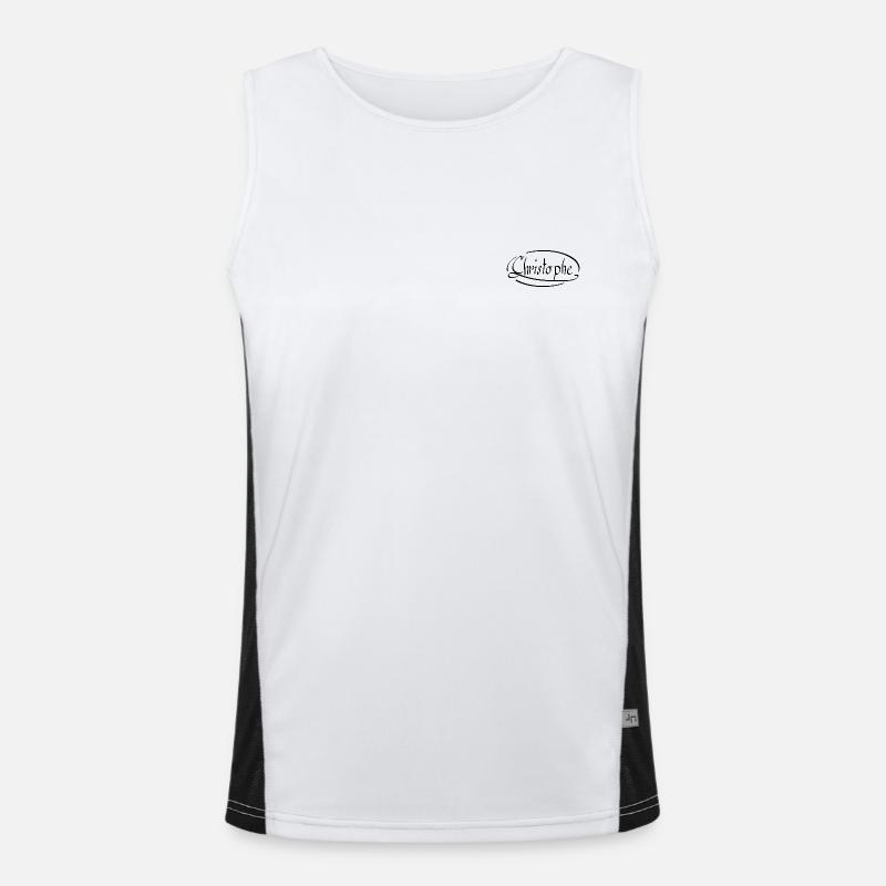 Christopher - Men's Functional Contrast Tank Top  - white/black