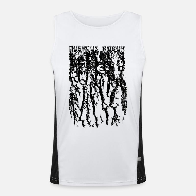 German Stieleiche (Quercus Robur) bark / bark Men's Functional Contrast Tank Top 