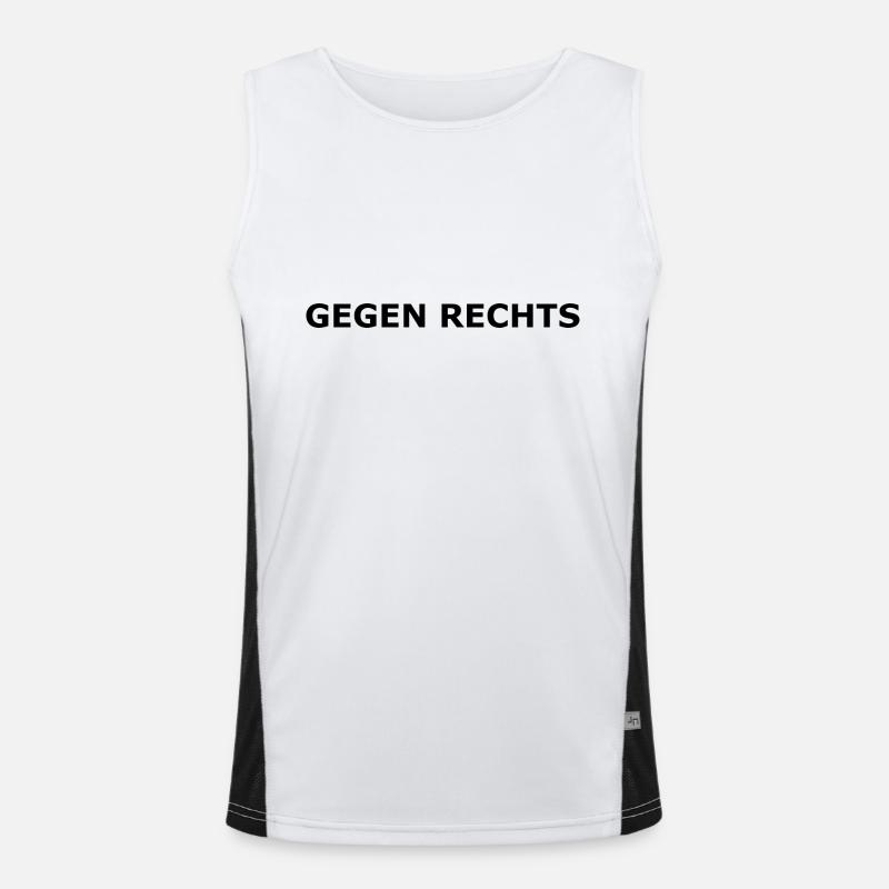 GEGEN RECHTS Funktionelles Kontrast-Tank Top für Männer 