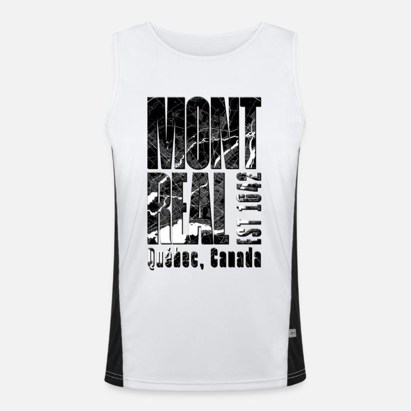 Montreal Kanada Design mit Stadtkarte Funktionelles Kontrast-Tank Top für Männer 