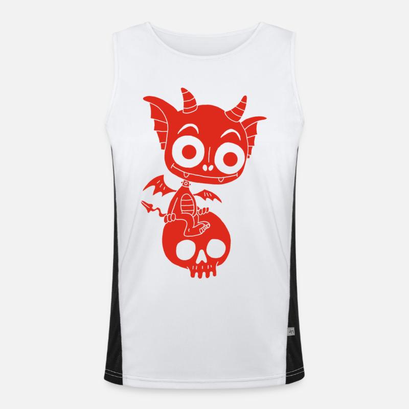 Little Red Demon Rests Men's Functional Contrast Tank Top 