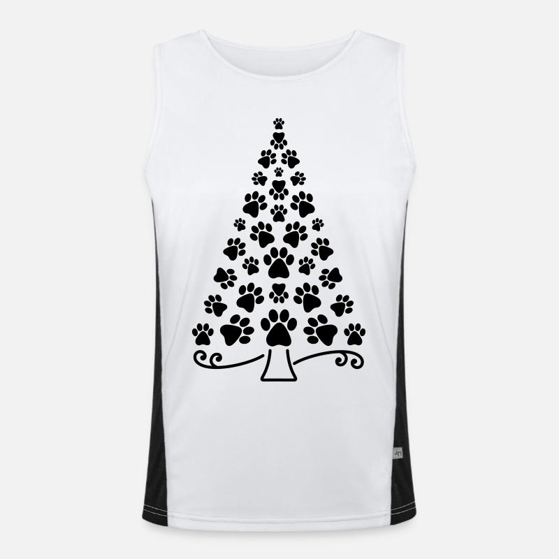 Weihnachtsbaum Pfote Funktionelles Kontrast-Tank Top für Männer 