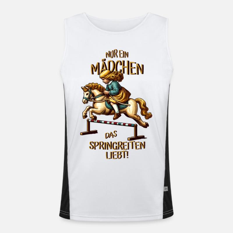 Kinder Springreiten Funktionelles Kontrast-Tank Top für Männer 