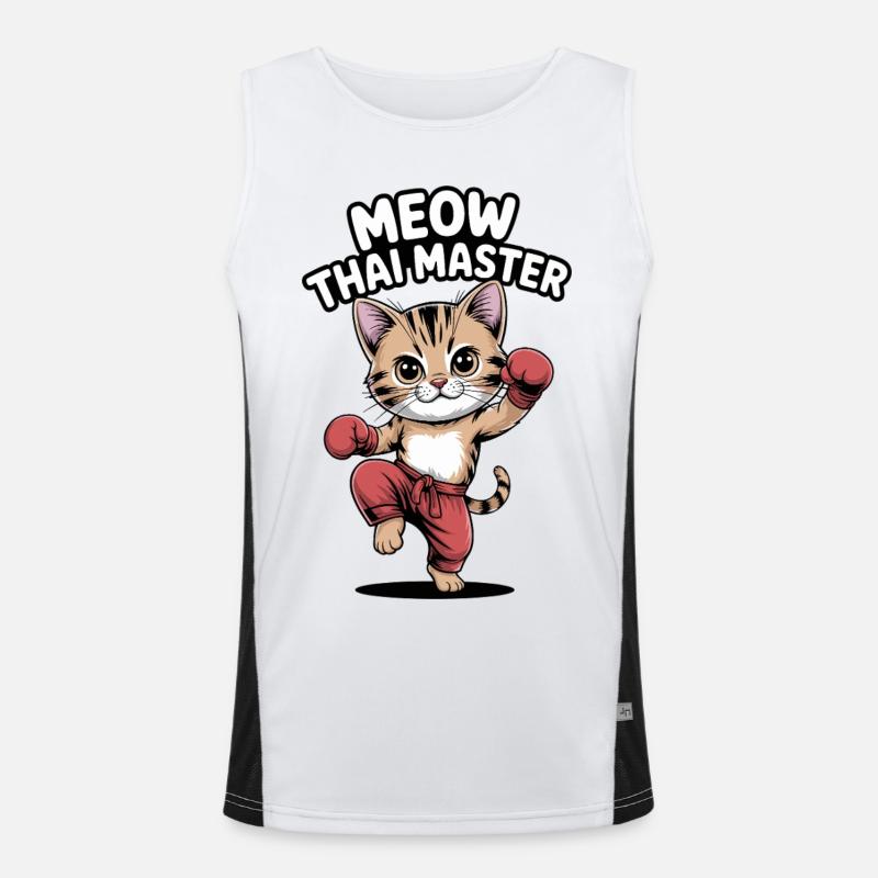 Kitten Karate Master Design Men's Functional Contrast Tank Top 