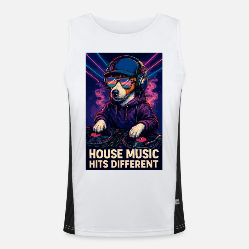 La house hit dans un style différent de DJ Jack Russell Débardeur respirant contrasté Homme 