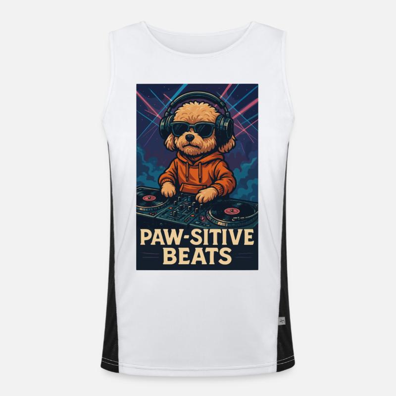 DJ Maltipoo – Beats paw-sitive dans la boîte de nuit Débardeur respirant contrasté Homme 