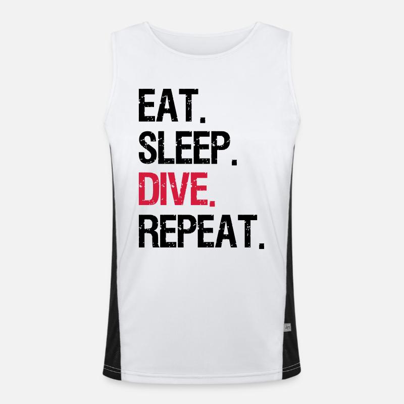Eat Sleep Dive Repeat Funktionelles Kontrast-Tank Top für Männer 