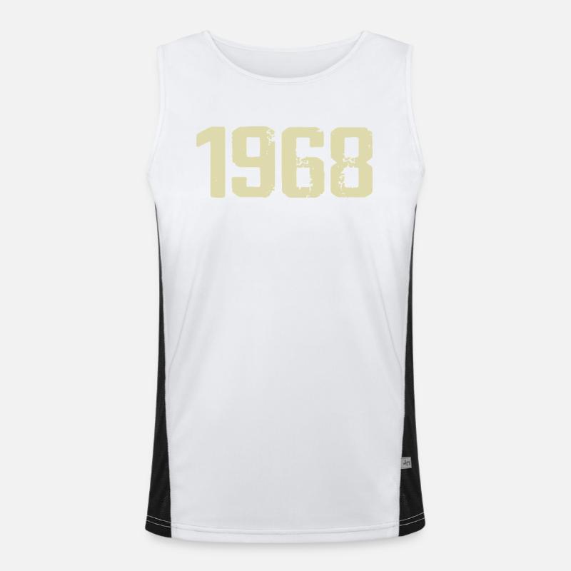 Jubilee 1968 - Men's Functional Contrast Tank Top  - white/black