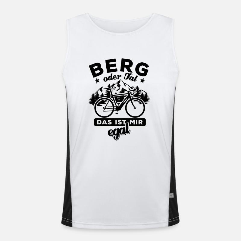 E Bike - Berg oder Tal ist mir egal Funktionelles Kontrast-Tank Top für Männer 