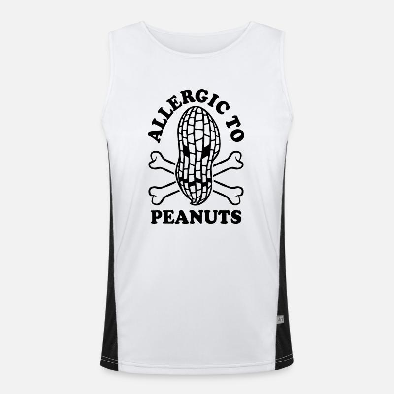 Allergic to Peanuts - Erdnuss Allergie Funktionelles Kontrast-Tank Top für Männer 