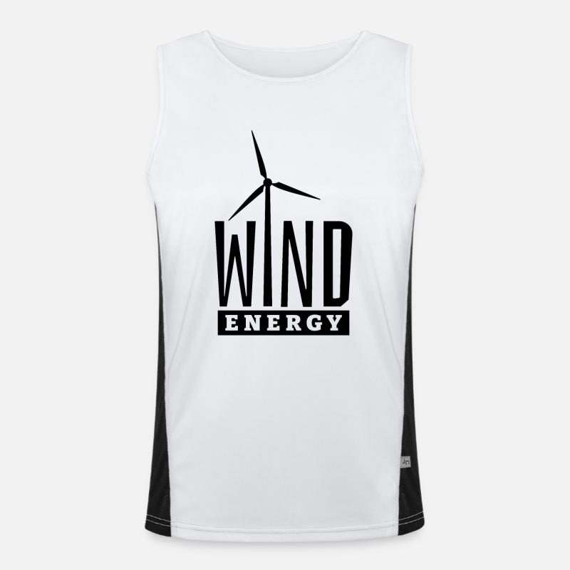 Énergie éolienne - J’aime le vent - Énergie éolienne - Parc éolien Débardeur respirant contrasté Homme 