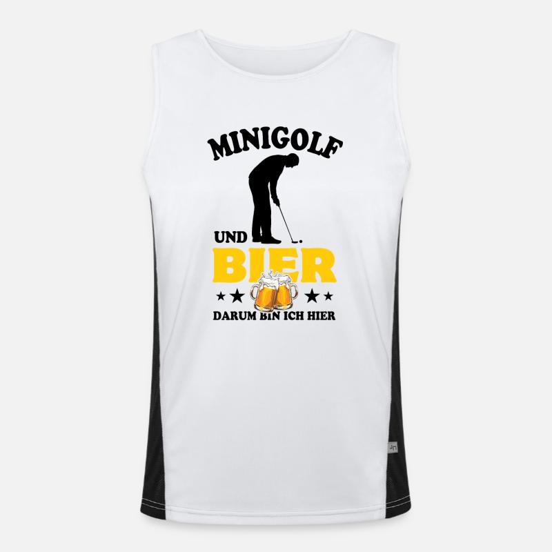 Minigolf und Bier - darum bin ich hier - Spruch Funktionelles Kontrast-Tank Top für Männer 