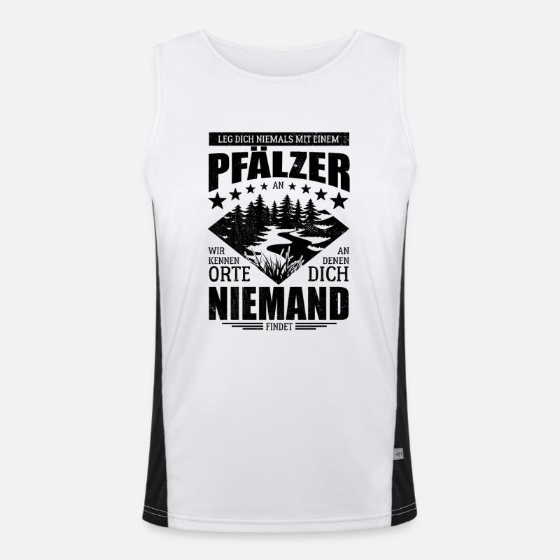 Leg dich nicht mit einem Pfälzer an - Spruch Funktionelles Kontrast-Tank Top für Männer 