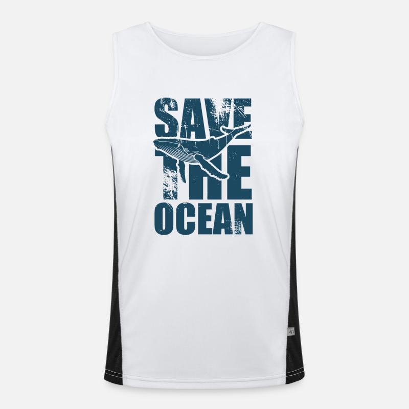 Save the ocean - Wal - Buckelwal - Geschenk Funktionelles Kontrast-Tank Top für Männer 