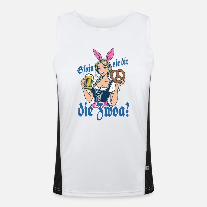 Gefallen sie dir, die Zwei? Dirndl Bier & Bretzen Funktionelles Kontrast-Tank Top für Männer 