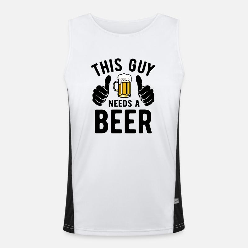 This guy needs a beer - Biertrinker - Spruch Men's Functional Contrast Tank Top 