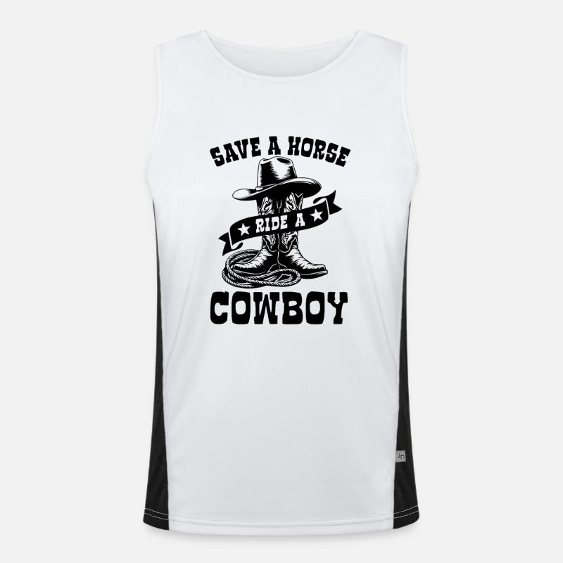 Save A Horse, Ride A Cowboy - Spruch Funktionelles Kontrast-Tank Top für Männer 