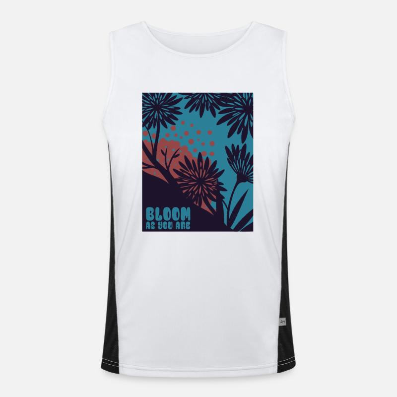 Bloom as you are - Blumen - Frühling - Spruch Funktionelles Kontrast-Tank Top für Männer 