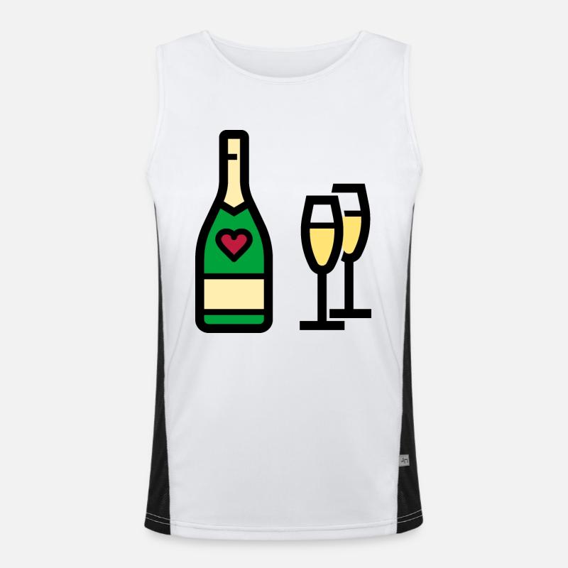 oder Sekt zum Valentinstag Funktionelles Kontrast-Tank Top für Männer 