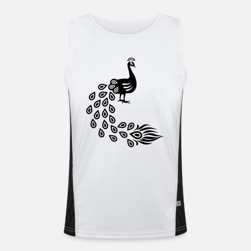 Pfau Funktionelles Kontrast-Tank Top für Männer 