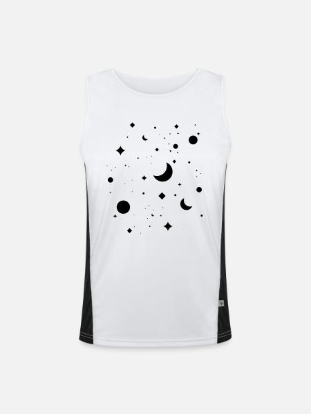 Sternenhimmel - Funktionelles Kontrast-Tank Top für Männer  - Weiß/Schwarz