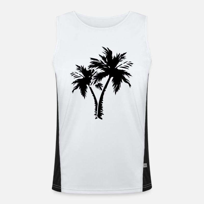 palm trees Funktionelles Kontrast-Tank Top für Männer 
