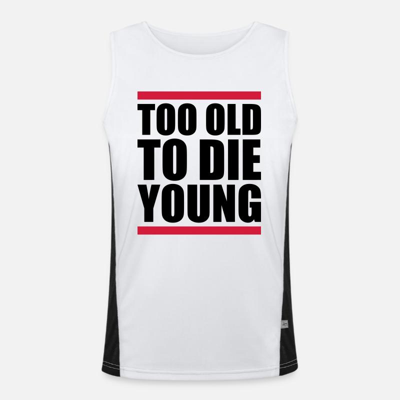 Too old Design - Men's Functional Contrast Tank Top - white/black