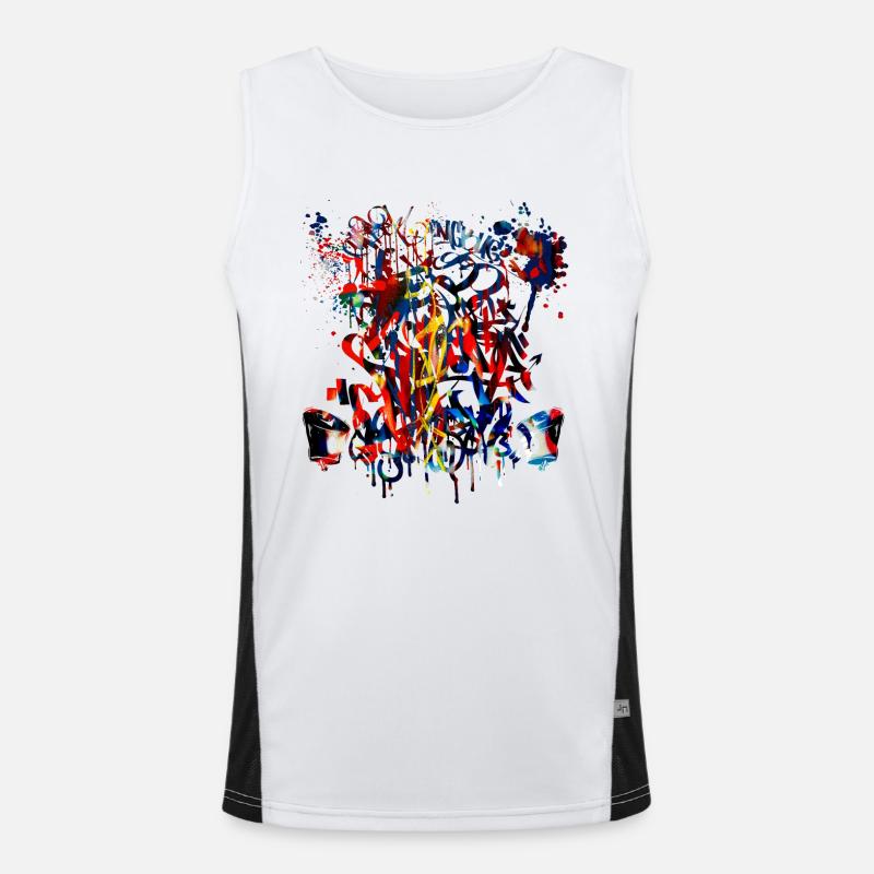 Graffiti-Spray Funktionelles Kontrast-Tank Top für Männer 