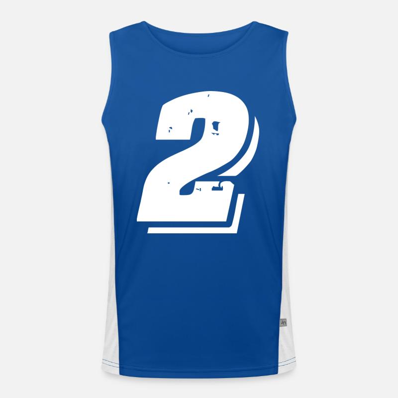 2 Zahl Symbol Funktionelles Kontrast-Tank Top für Männer 