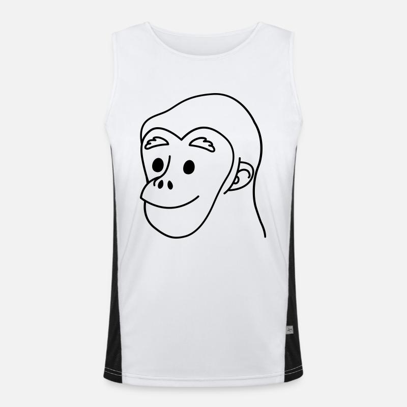 chimp smiling face Men's Functional Contrast Tank Top 