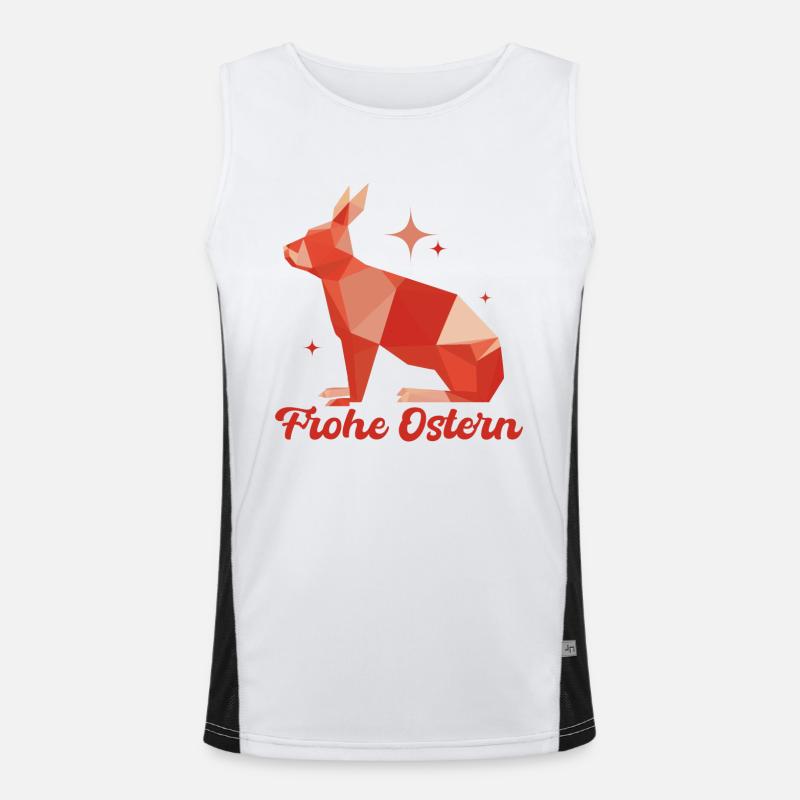 Frohe Ostern - Polygon Hase Funktionelles Kontrast-Tank Top für Männer 