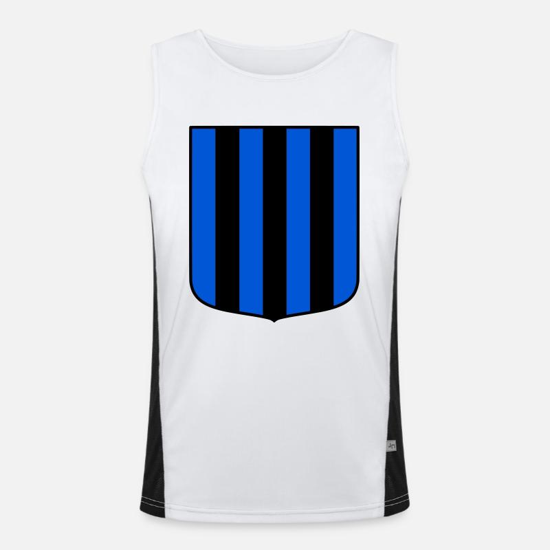 Bleu-noir Débardeur respirant contrasté Homme 