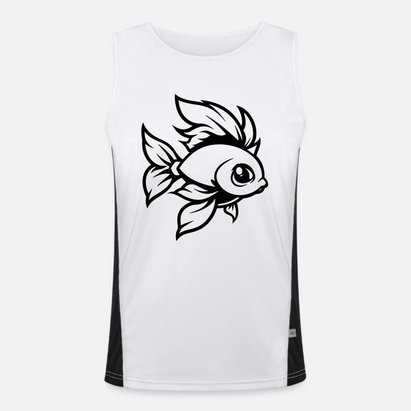 goldfisch fisch comic Funktionelles Kontrast-Tank Top für Männer 