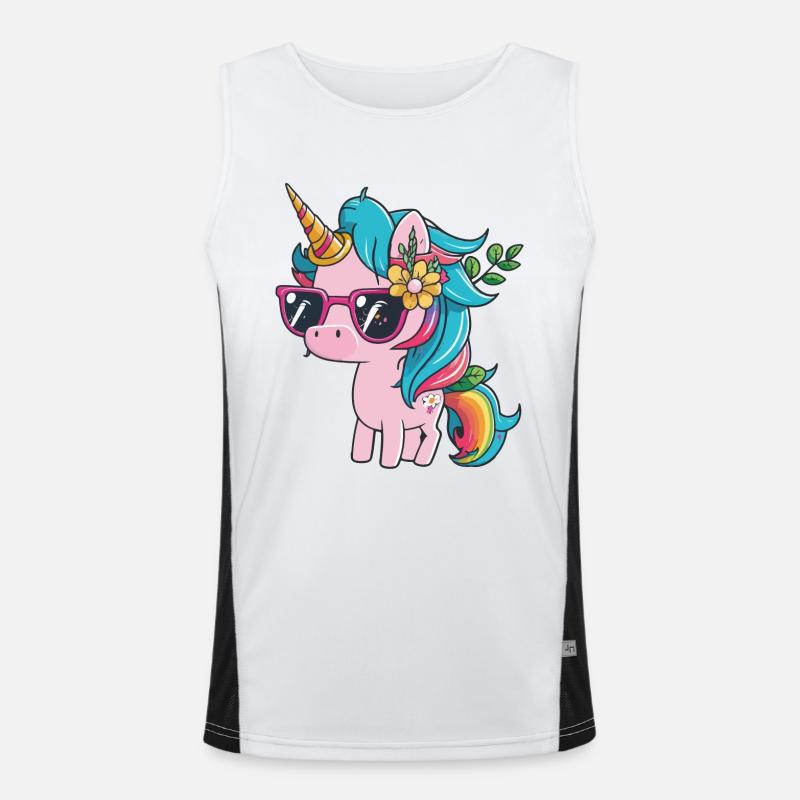 unicorn Funktionelles Kontrast-Tank Top für Männer 