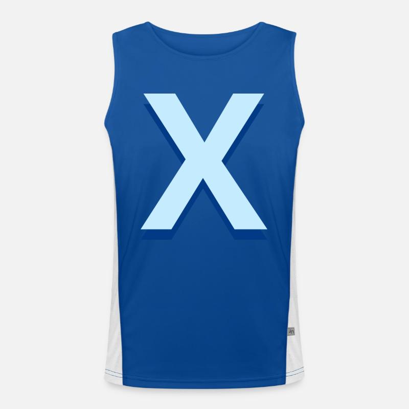 Pop und moderner blauer Buchstabe Funktionelles Kontrast-Tank Top für Männer 