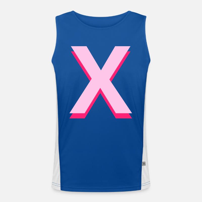 Lettre X rose pop et moderne Débardeur respirant contrasté Homme 