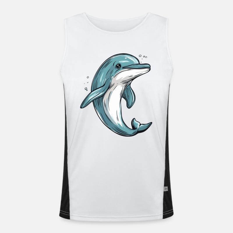 Little dolphin - Men's Functional Contrast Tank Top  - white/black