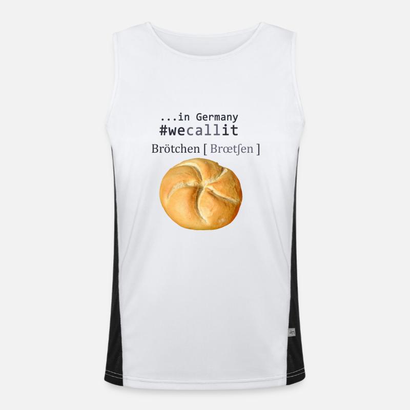#wecallit Brötchen Funktionelles Kontrast-Tank Top für Männer 