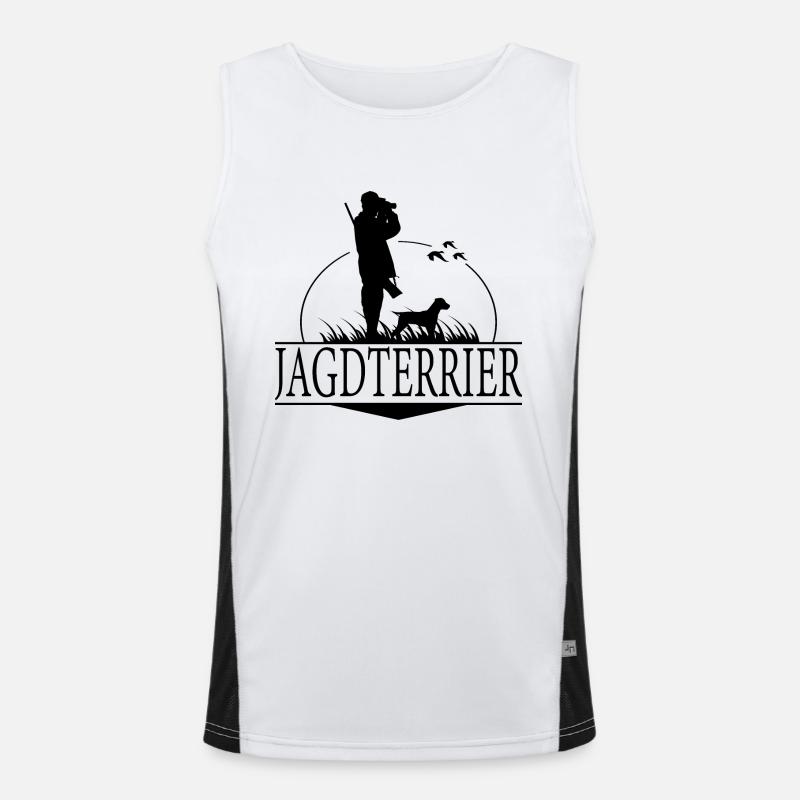 JAGDTERRIER Jagdhunde Jäger Jagd Wilsigns Funktionelles Kontrast-Tank Top für Männer 