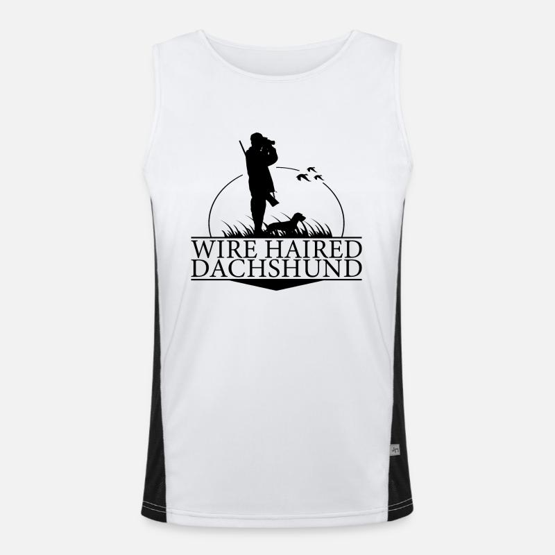 WIRE HAIRED DACHSHUND Jagdhunde Jagd Wilsigns Funktionelles Kontrast-Tank Top für Männer 