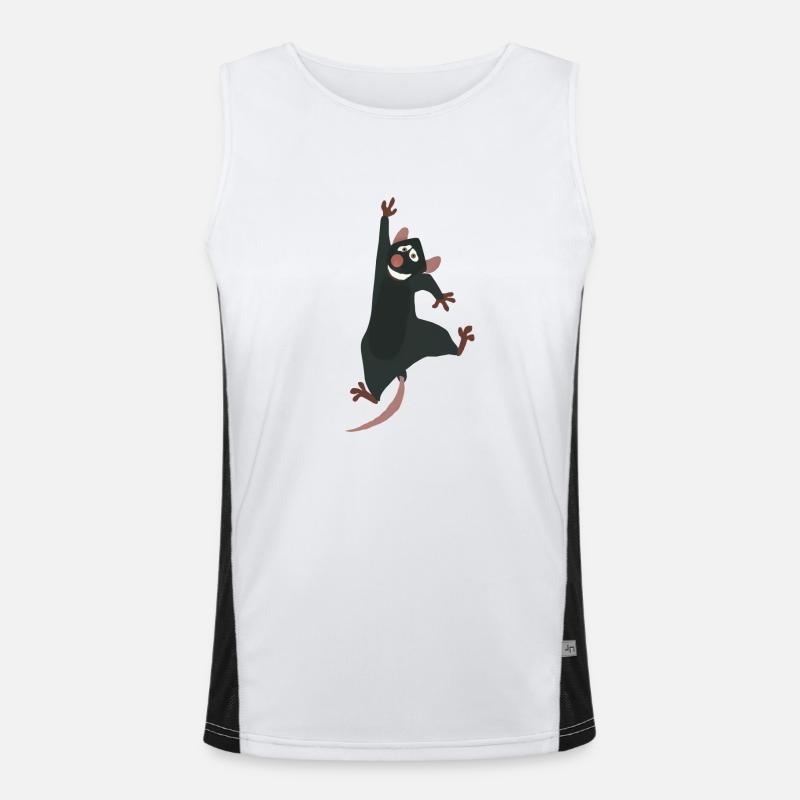 Mouse graphic mouse pet - Men's Functional Contrast Tank Top  - white/black