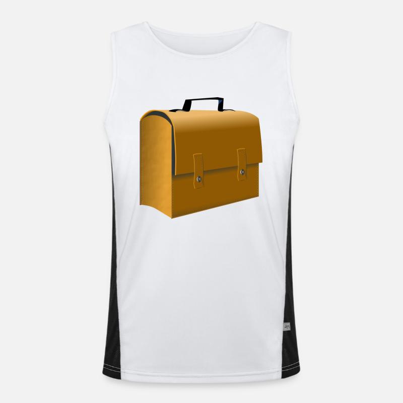 backpack suitcase backpack bag briefcase110 - Men's Functional Contrast Tank Top  - white/black