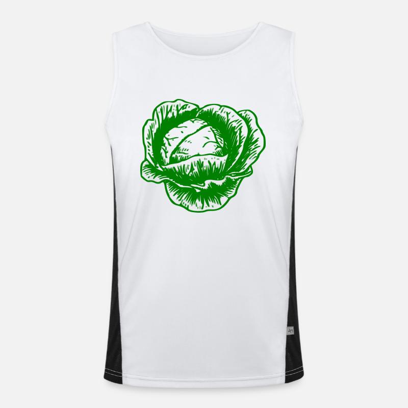cabbage red cabbage white cabbage cabbage kale veggie gemuese Men's Functional Contrast Tank Top 