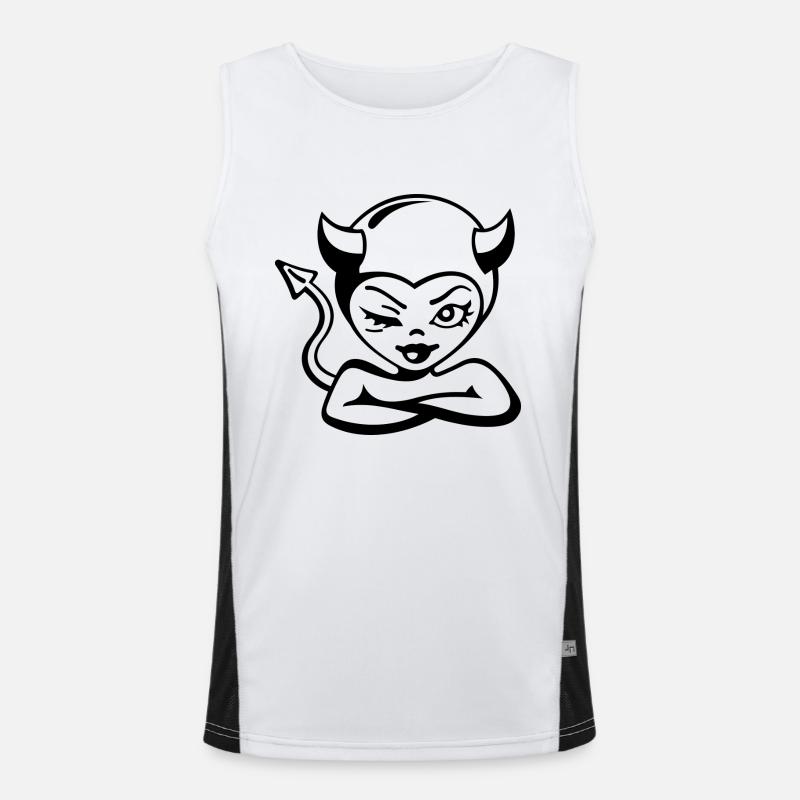 Devil Lady Funktionelles Kontrast-Tank Top für Männer 