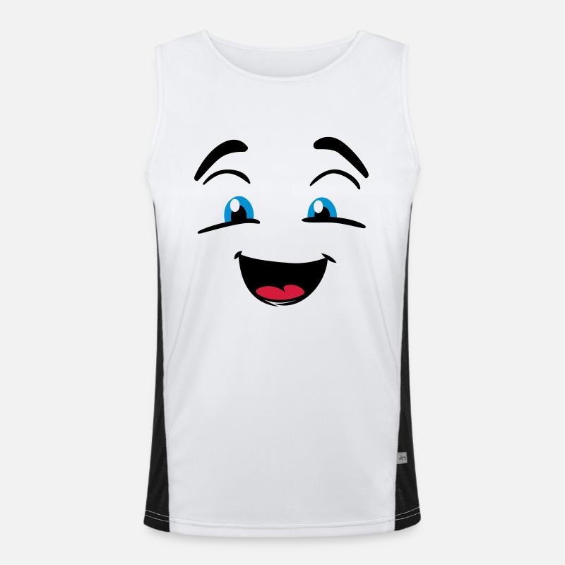 Smiling face Men's Functional Contrast Tank Top 