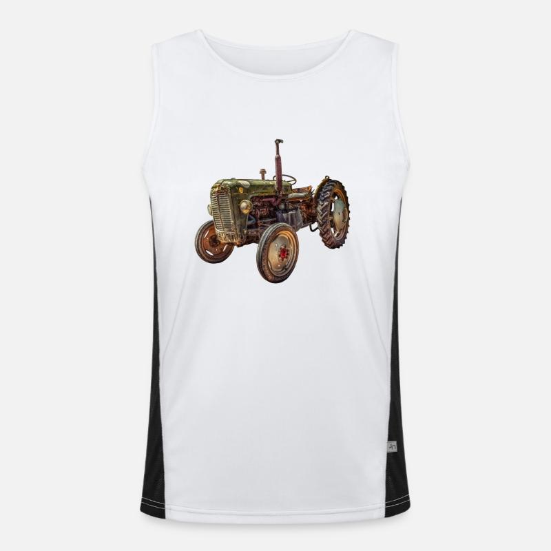Tracteur vert Oldtimer Débardeur respirant contrasté Homme 