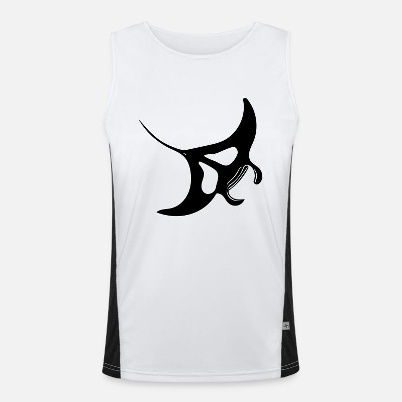 Manta Ray Vector - Men's Functional Contrast Tank Top  - white/black