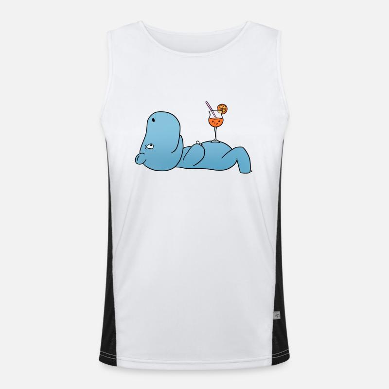 Nilpferd Cocktail Funktionelles Kontrast-Tank Top für Männer 