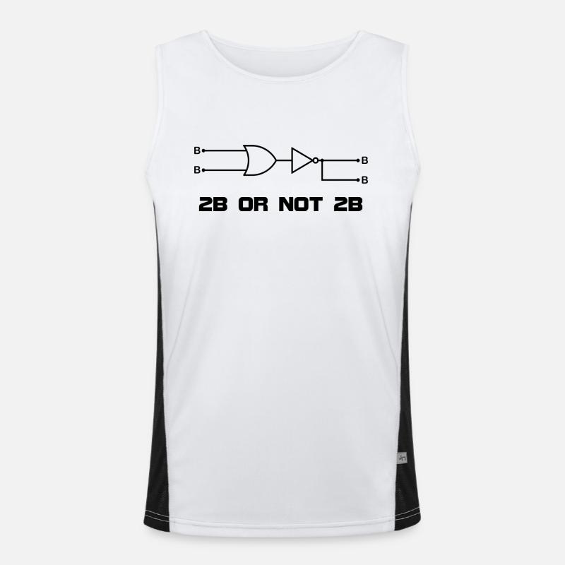 2B OR NOT 2B - Men's Functional Contrast Tank Top  - white/black