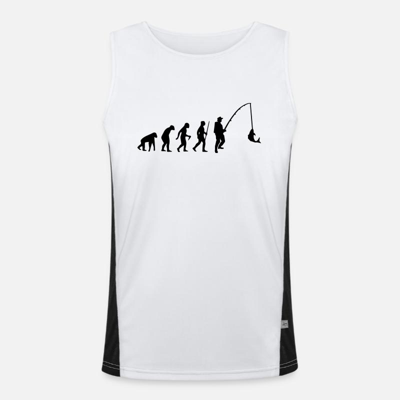 EVOLUTION FISH! - Men's Functional Contrast Tank Top  - white/black